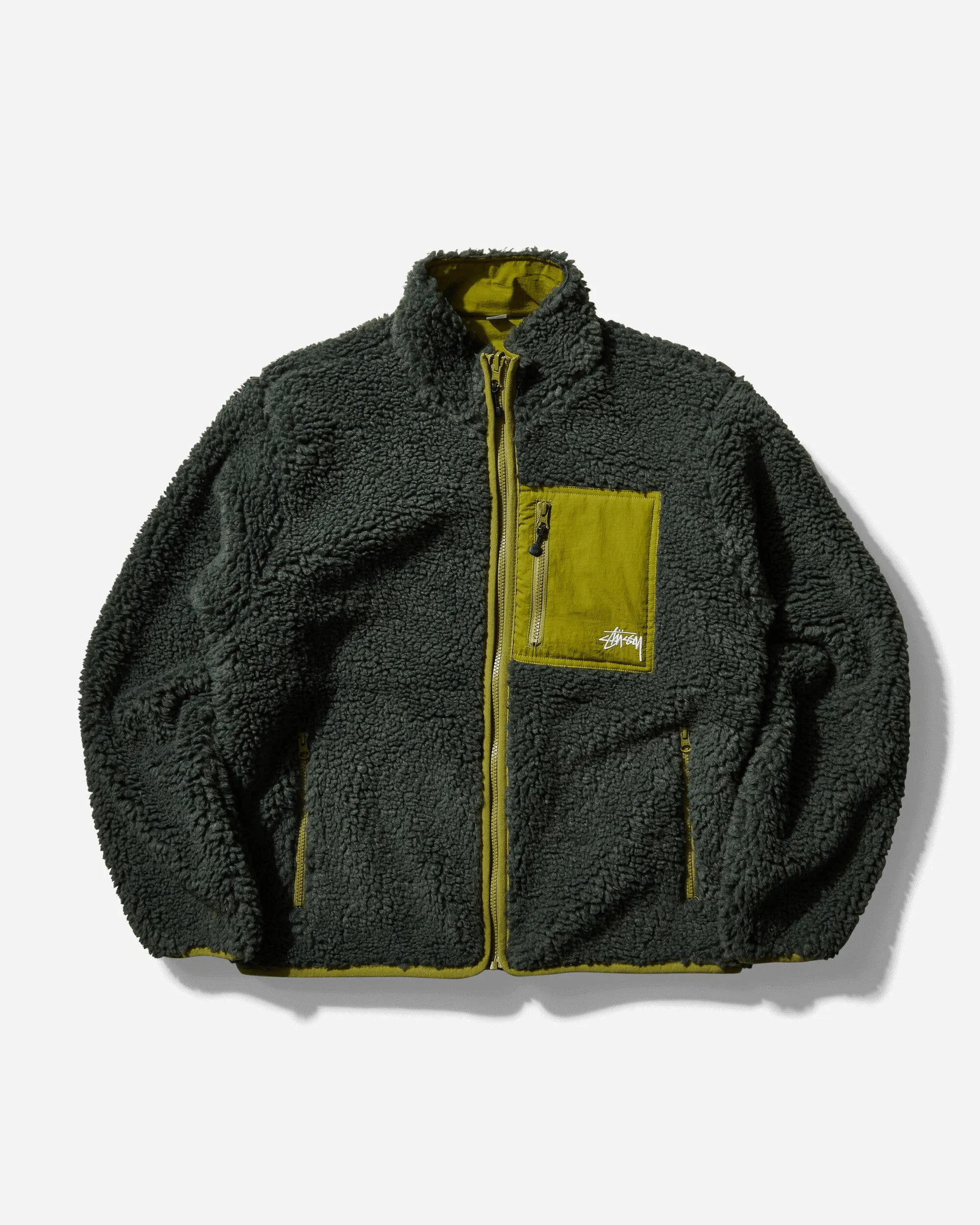 Veste réversible Sherpa pour homme - Vert