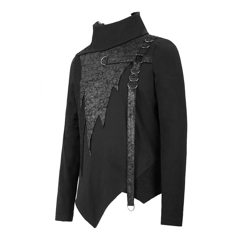 Hauts pour Hommes à Col Roulé avec Ceinture en Fausse Cuir Appliquée