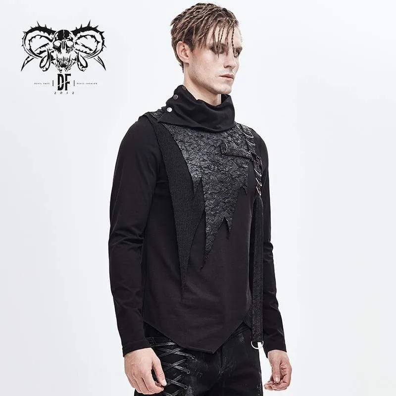 Hauts pour Hommes à Col Roulé avec Ceinture en Fausse Cuir Appliquée