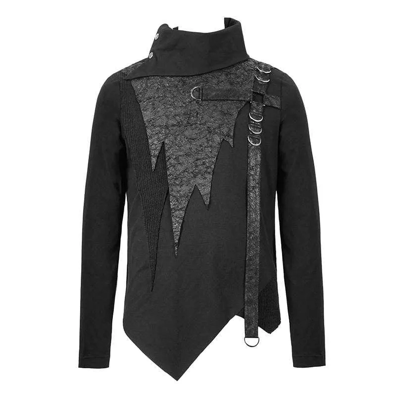 Hauts pour Hommes à Col Roulé avec Ceinture en Fausse Cuir Appliquée