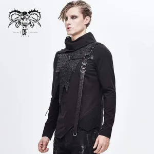 Hauts pour Hommes à Col Roulé avec Ceinture en Fausse Cuir Appliquée