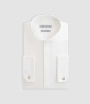 Chemise formelle en satin écru 