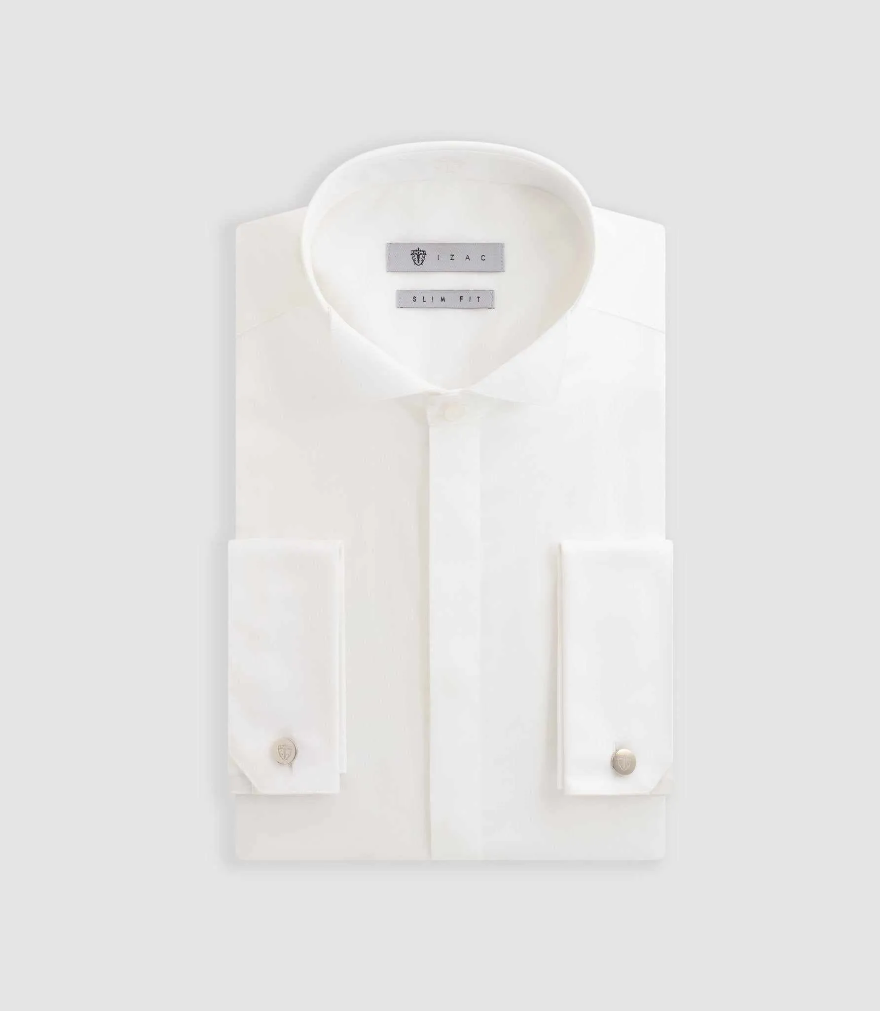 Chemise formelle en satin écru 