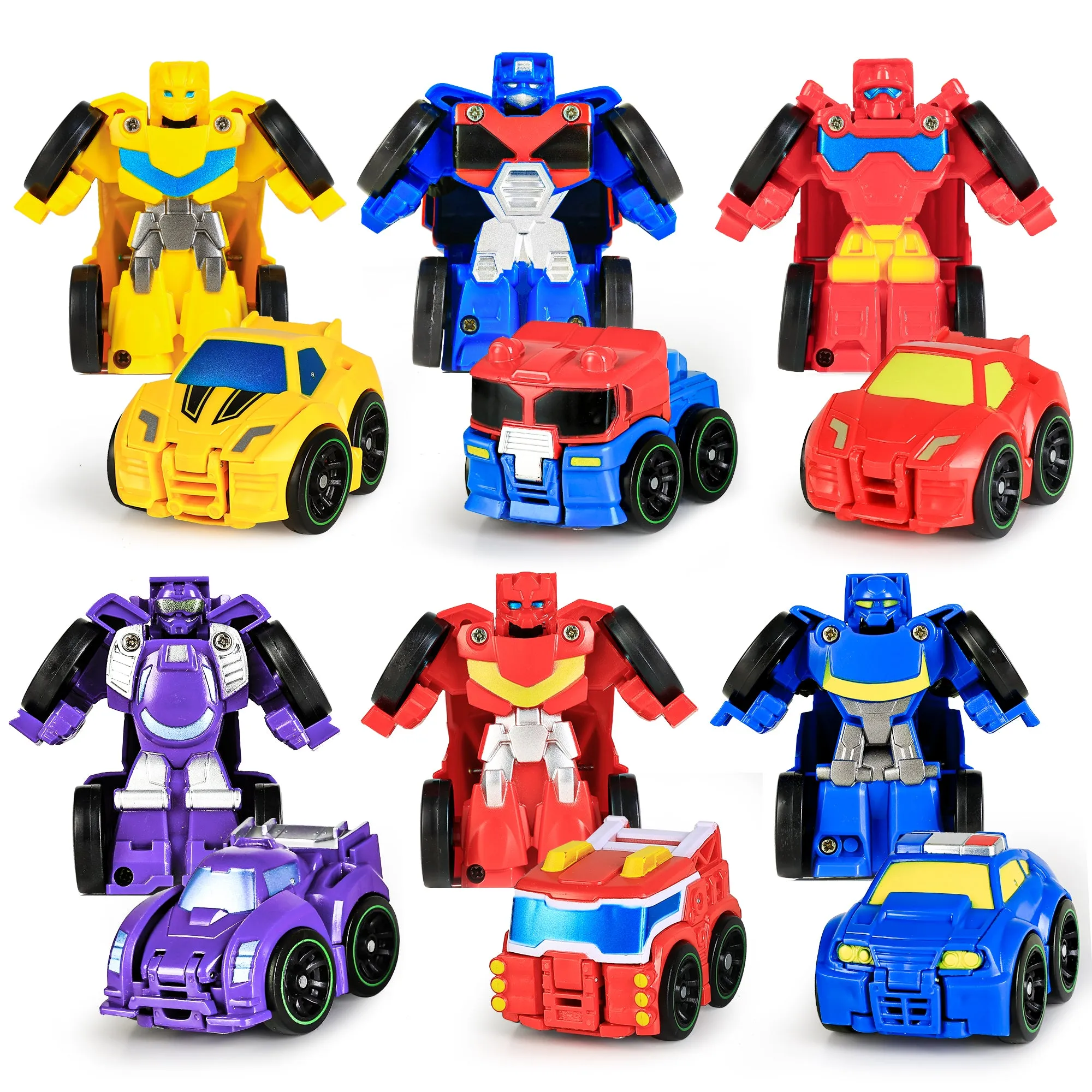 Ensemble de Mini Robots Transformers Voitures de Poche