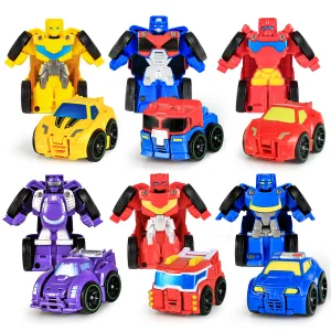 Ensemble de Mini Robots Transformers Voitures de Poche