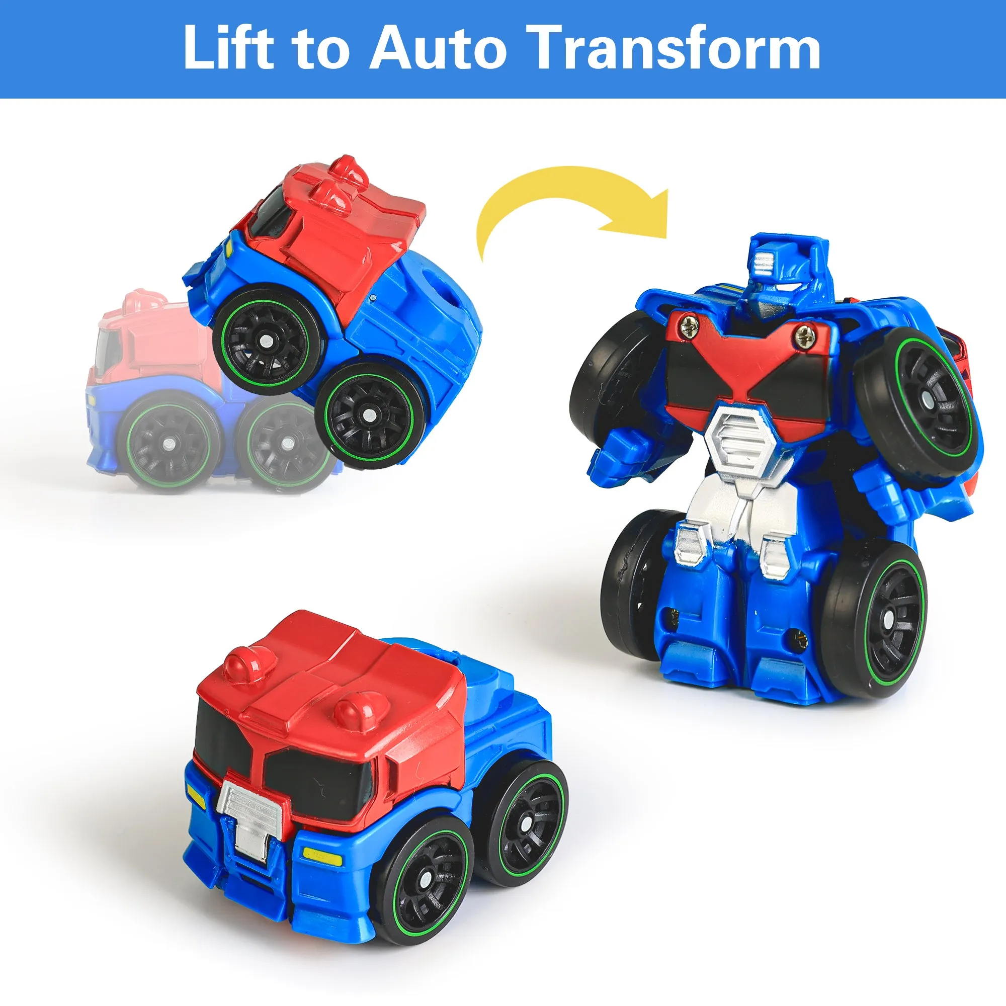Ensemble de Mini Robots Transformers Voitures de Poche