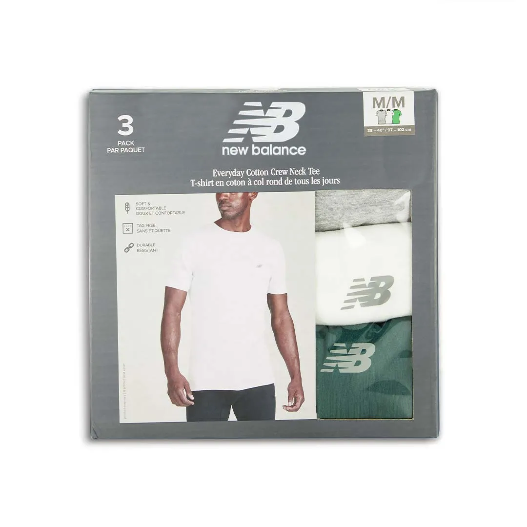 New Balance - T-shirt col rond en coton pour homme, lot de 3 (NB 3026-3-586N)