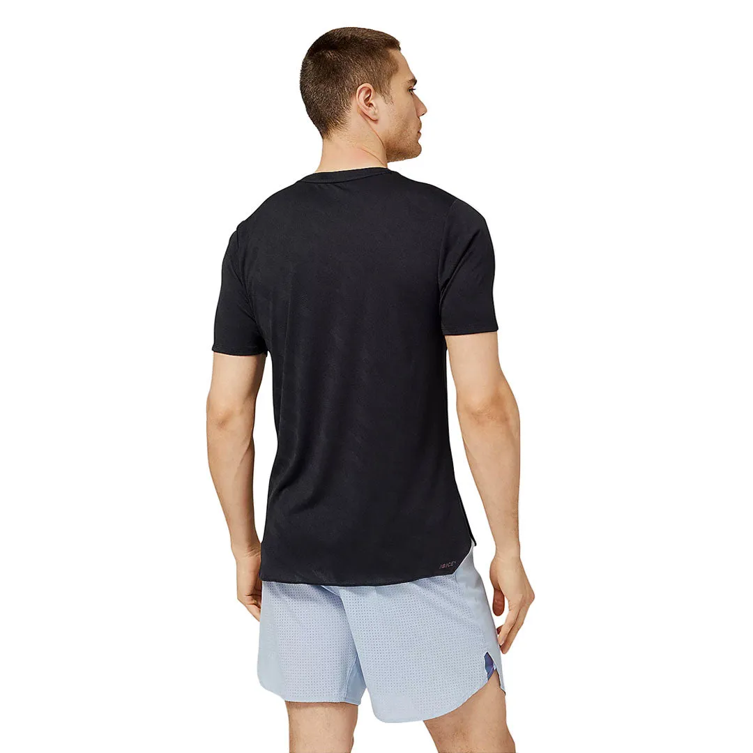 New Balance - T-shirt à manches courtes Jacquard Q Speed pour homme (MT23281 BK)