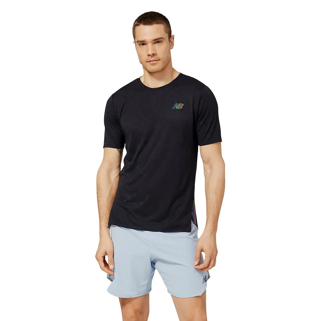 New Balance - T-shirt à manches courtes Jacquard Q Speed pour homme (MT23281 BK)