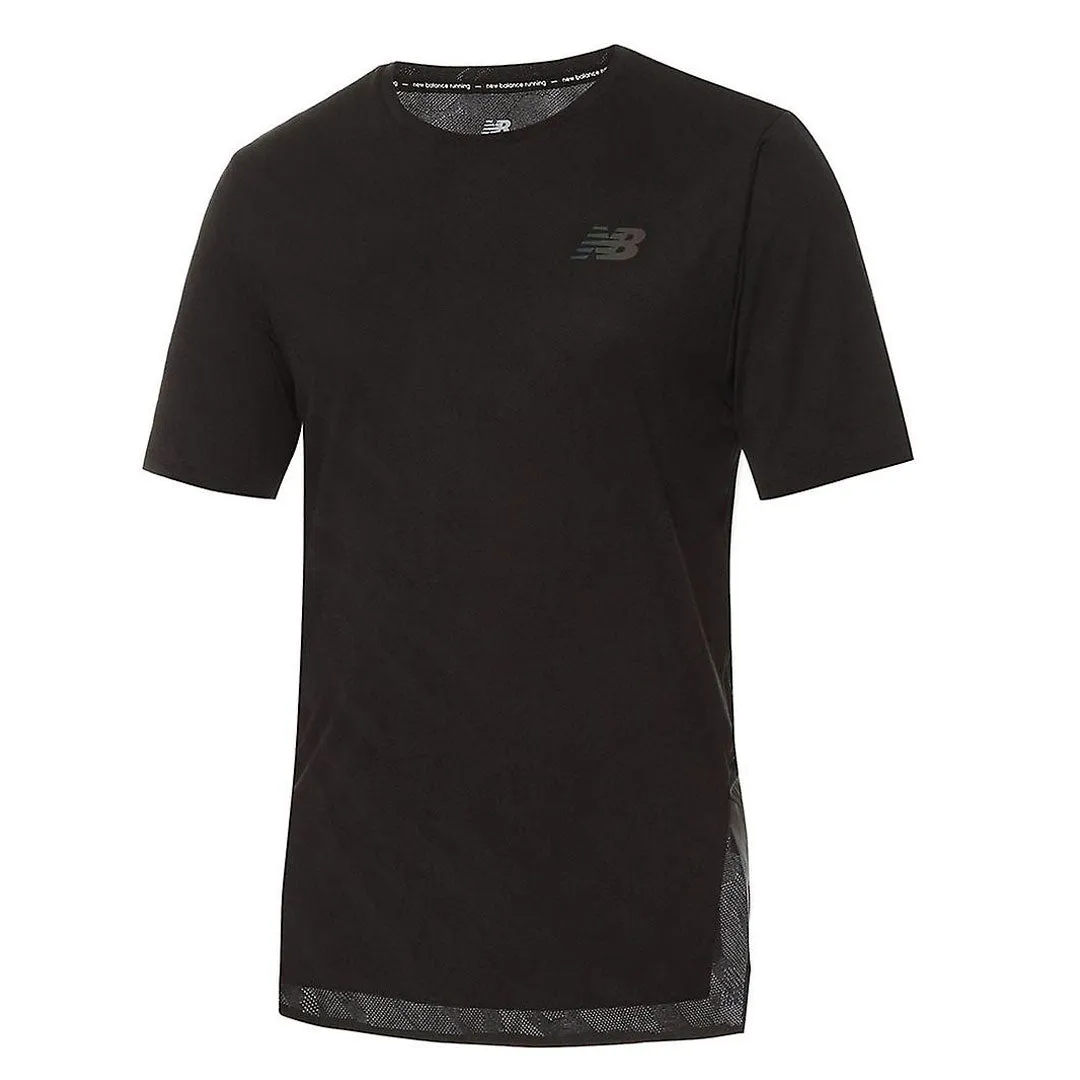 New Balance - T-shirt à manches courtes Jacquard Q Speed pour homme (MT23281 BK)