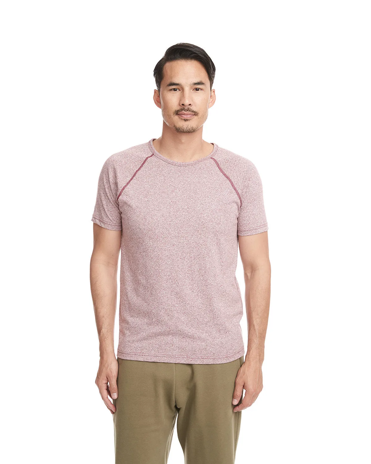 T-shirt à emmanchures raglan avec fausse torsade pour hommes Next Level 2050