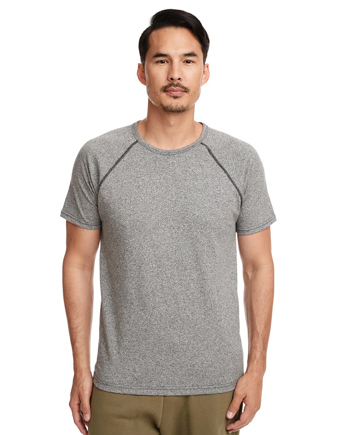 T-shirt à emmanchures raglan avec fausse torsade pour hommes Next Level 2050