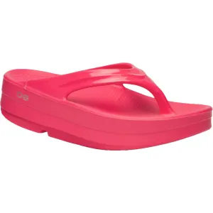 Oofos OOmega OOlala Sandale - Chaussures Neon Berry pour Femme Oofos