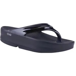 Oofos Oomega Tong - Chaussures Noires pour Femmes Oofos