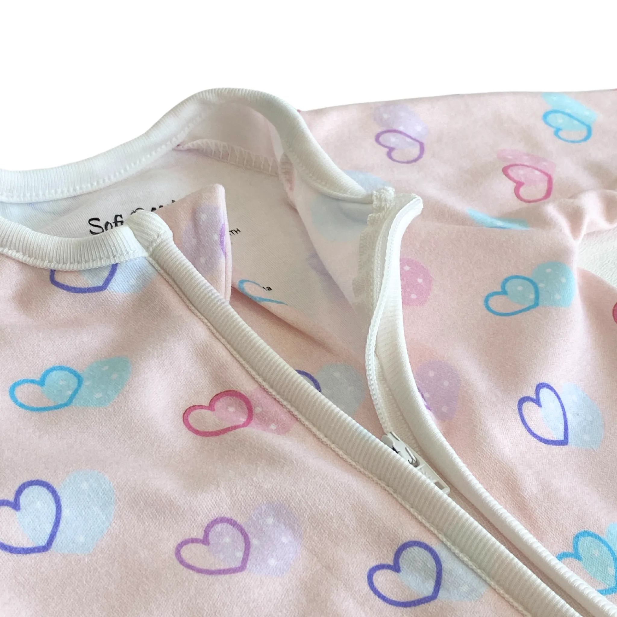 Pyjama convertible en coton bio motifs cœurs