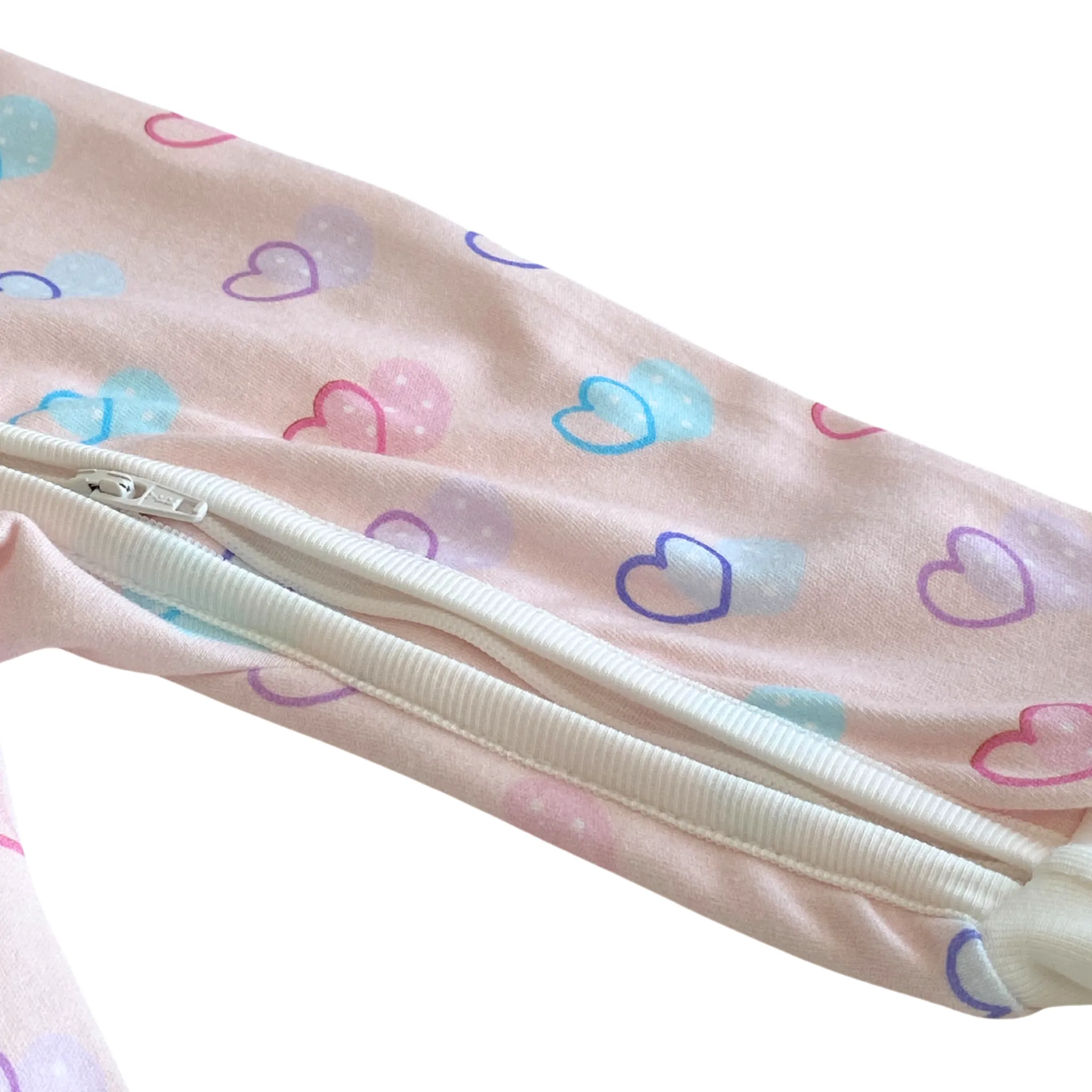 Pyjama convertible en coton bio motifs cœurs