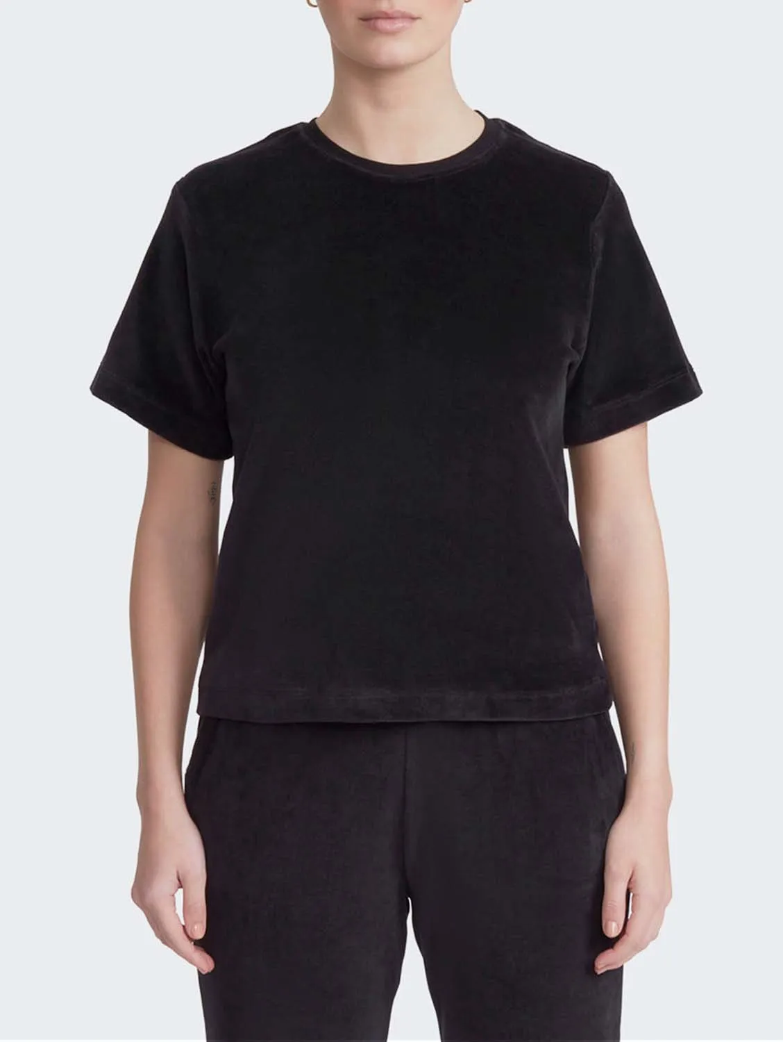 T-shirt unisexe en velours bio et végan | Noir intense
