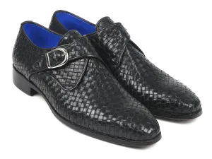 Paul Parkman Chaussures Paul Parkman Bottines à boucle unique en cuir tressé noir