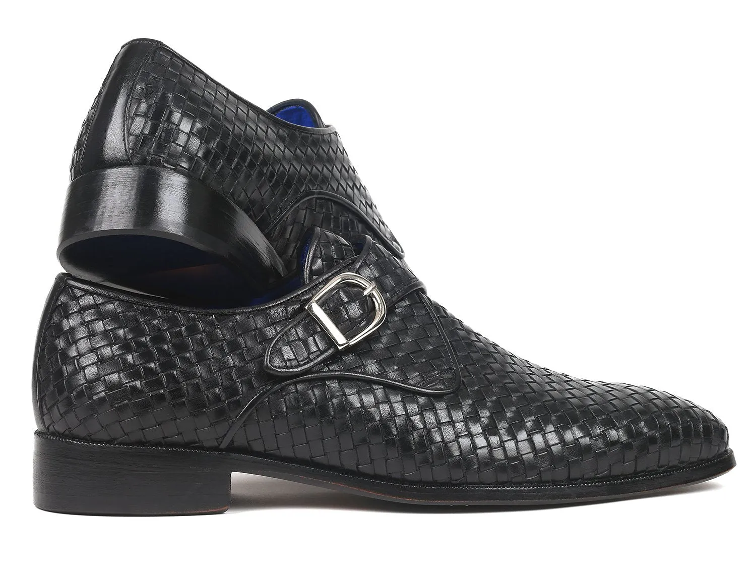 Paul Parkman Chaussures Paul Parkman Bottines à boucle unique en cuir tressé noir