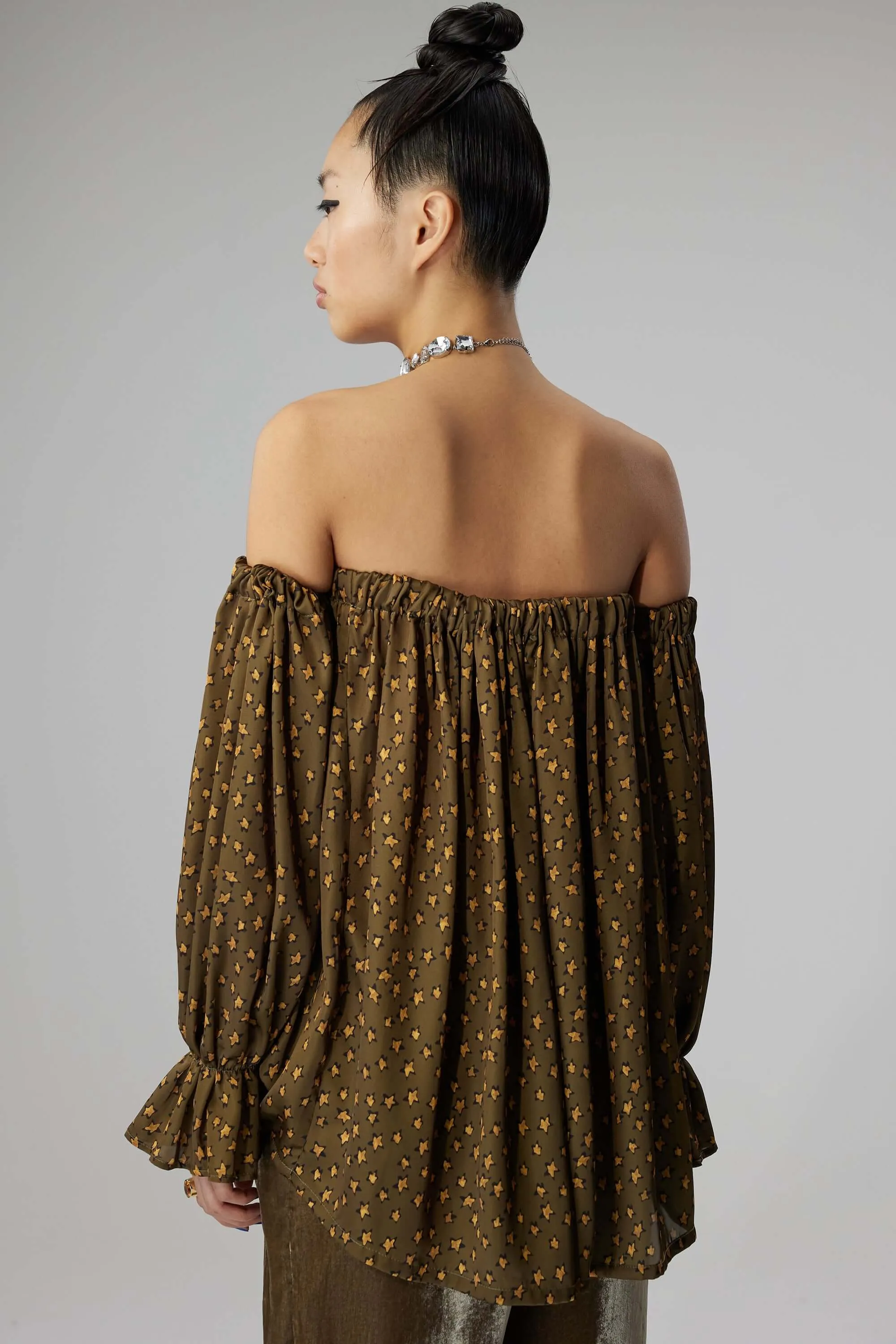 Blouse Penelope en écorce avec motif étoiles désordonnées