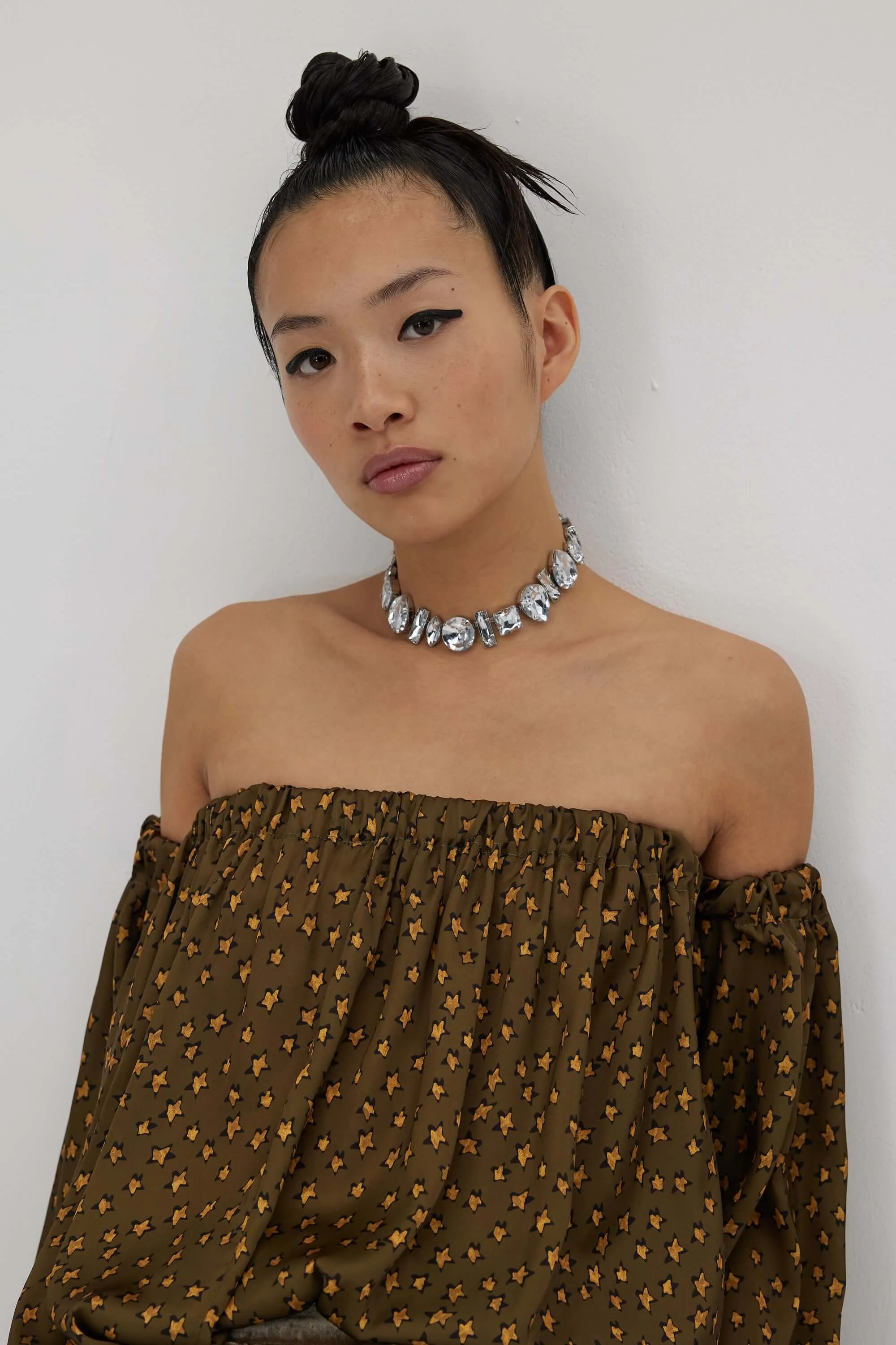 Blouse Penelope en écorce avec motif étoiles désordonnées