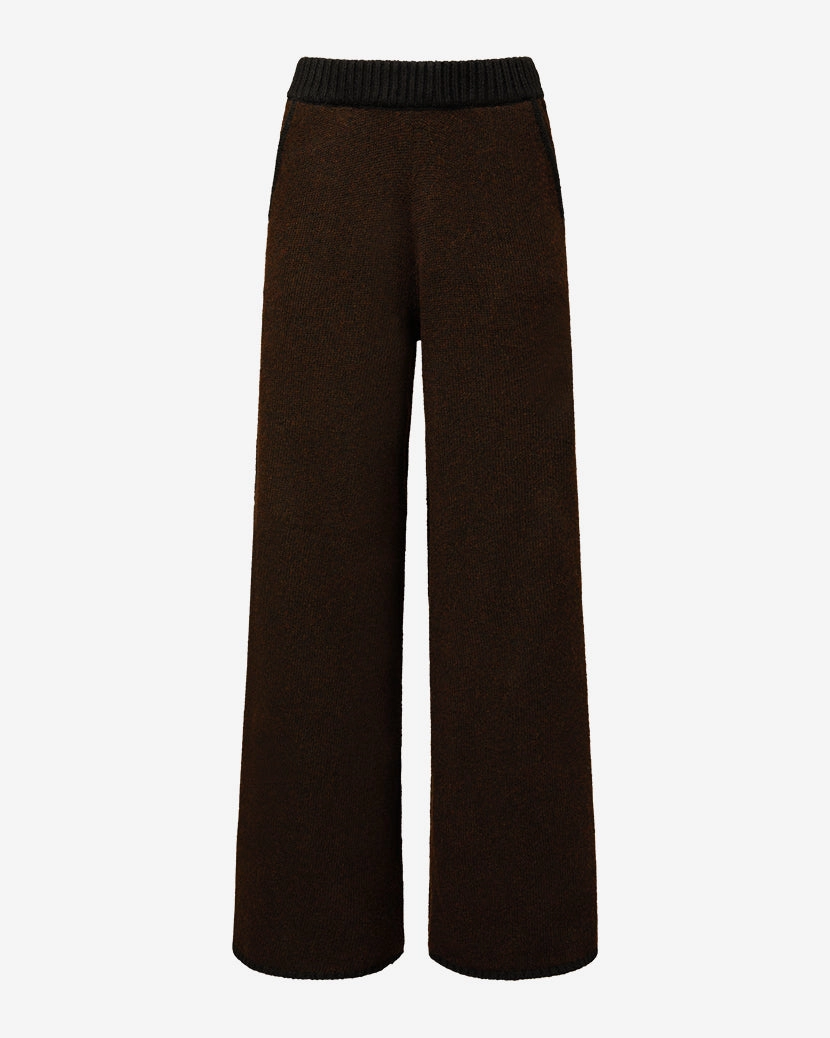 Piped Wide Leg Pull On Pant