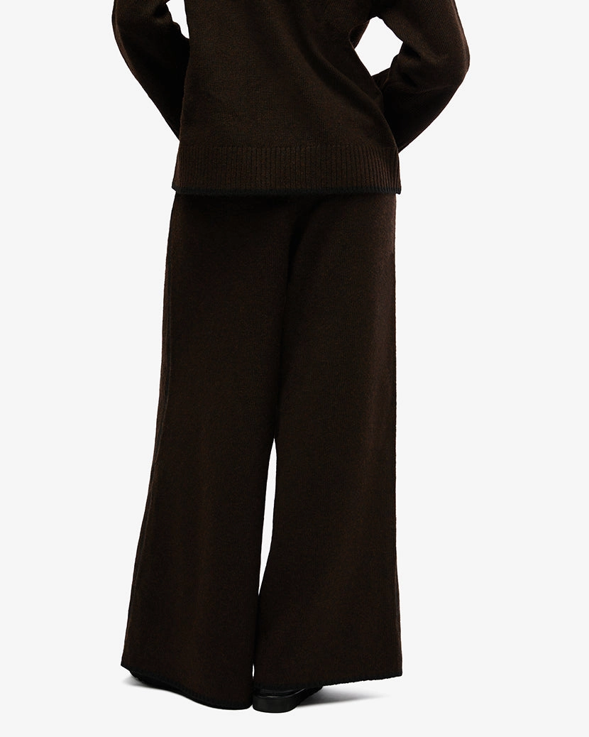Piped Wide Leg Pull On Pant