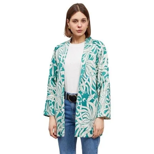 BLAZER OUVERT IMPRIMÉ À DEVANTURE OUVERTE