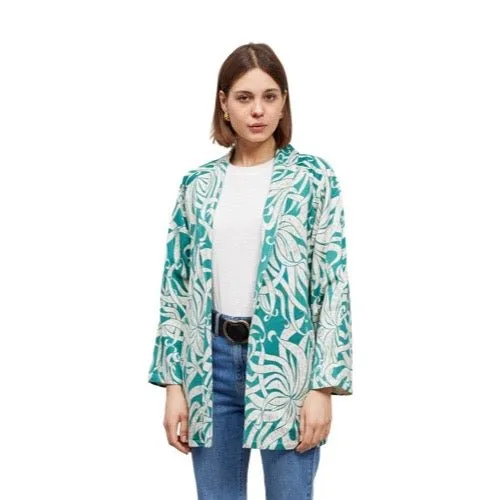 BLAZER OUVERT IMPRIMÉ À DEVANTURE OUVERTE