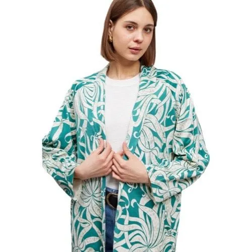 BLAZER OUVERT IMPRIMÉ À DEVANTURE OUVERTE