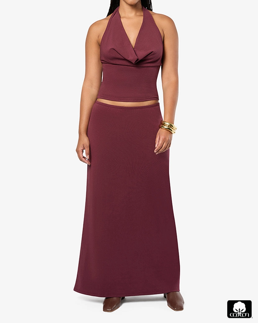 Pull On Midi Skirt