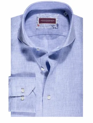 Chemise classique Purus à motif pied-de-poule bleue