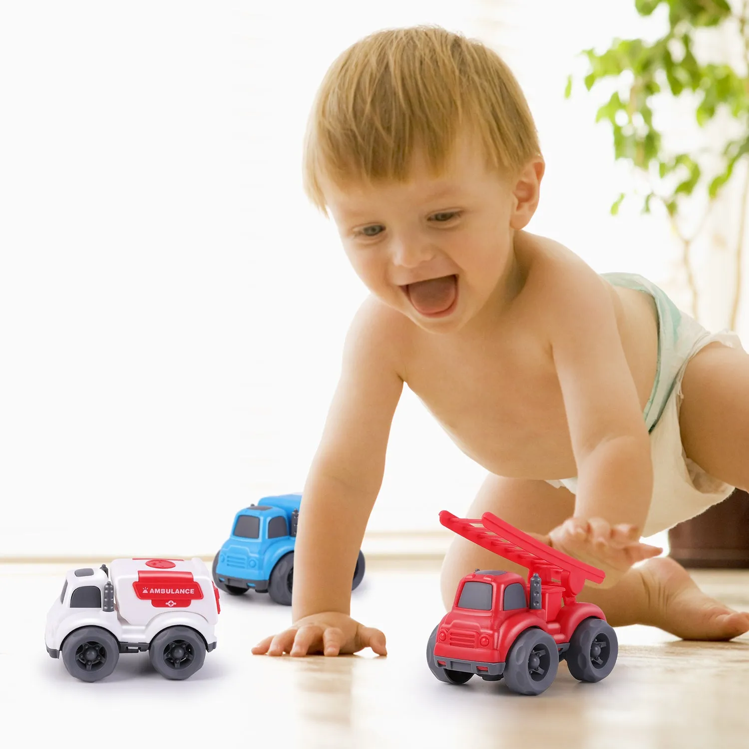 Jouet de Voiture à Pousser et Rouler - Ensemble de Secours avec Véhicules d'Urgence