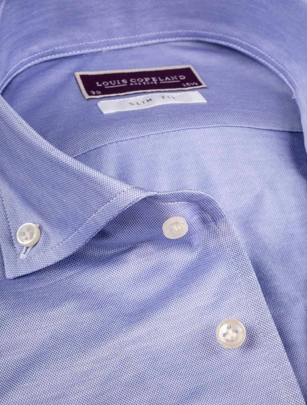 Raphael Chemise à Boutons Bleue Coupe Slim Bleue