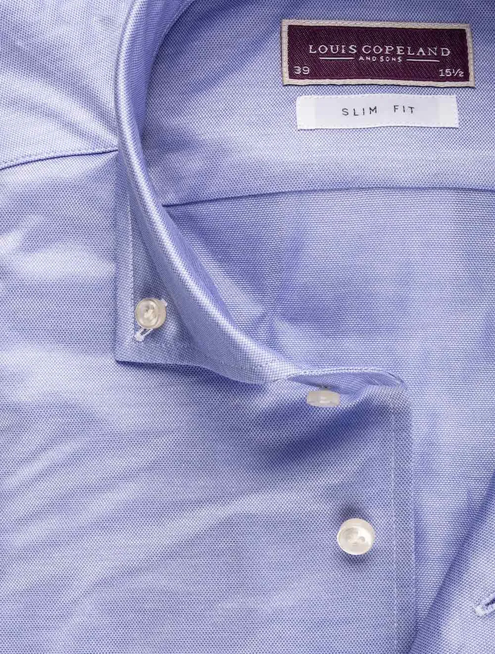 Raphael Chemise à Boutons Bleue Coupe Slim Bleue