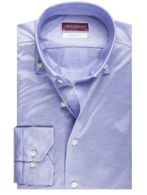 Raphael Chemise à Boutons Bleue Coupe Slim Bleue