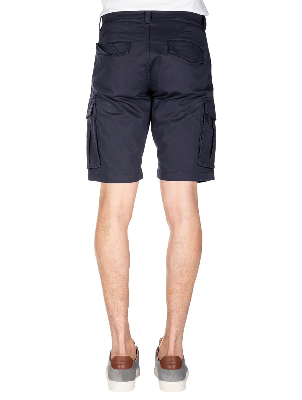 Short Cargo en Sergé Coupe Détendue Marine