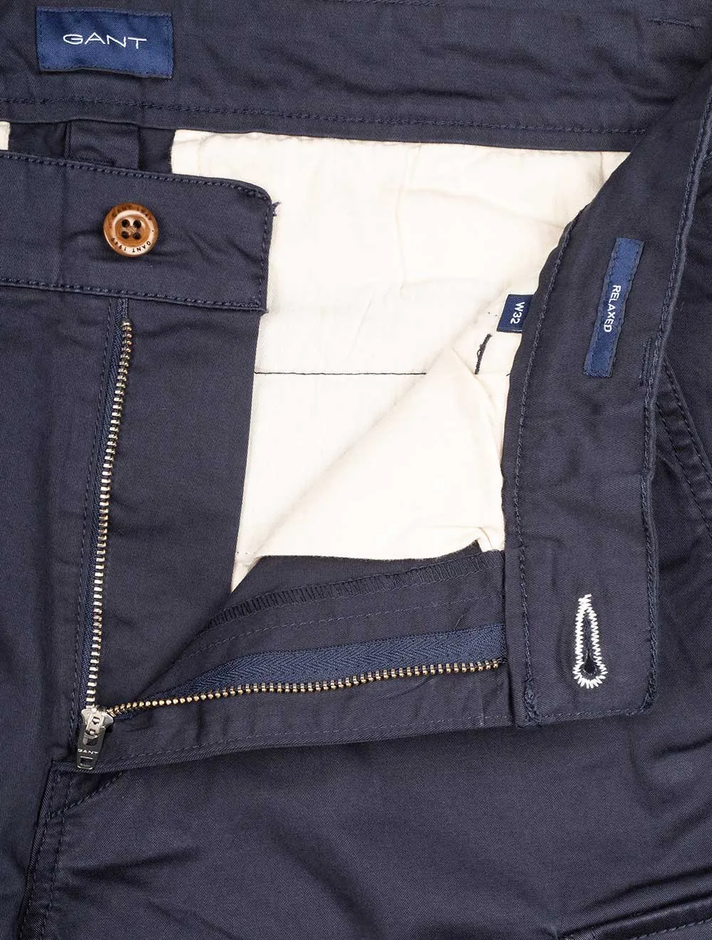 Short Cargo en Sergé Coupe Détendue Marine