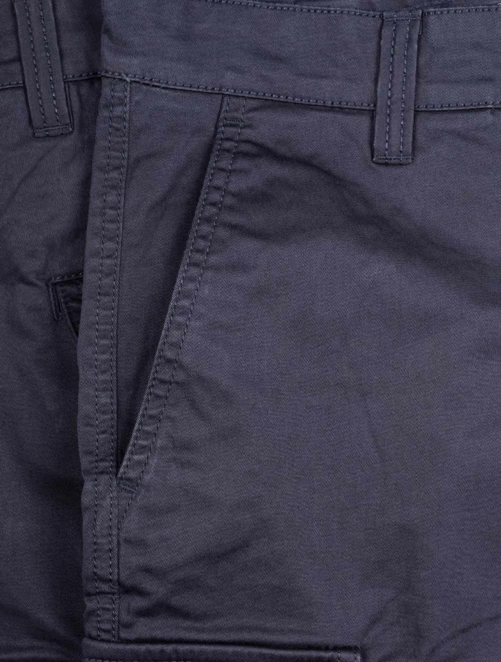 Short Cargo en Sergé Coupe Détendue Marine