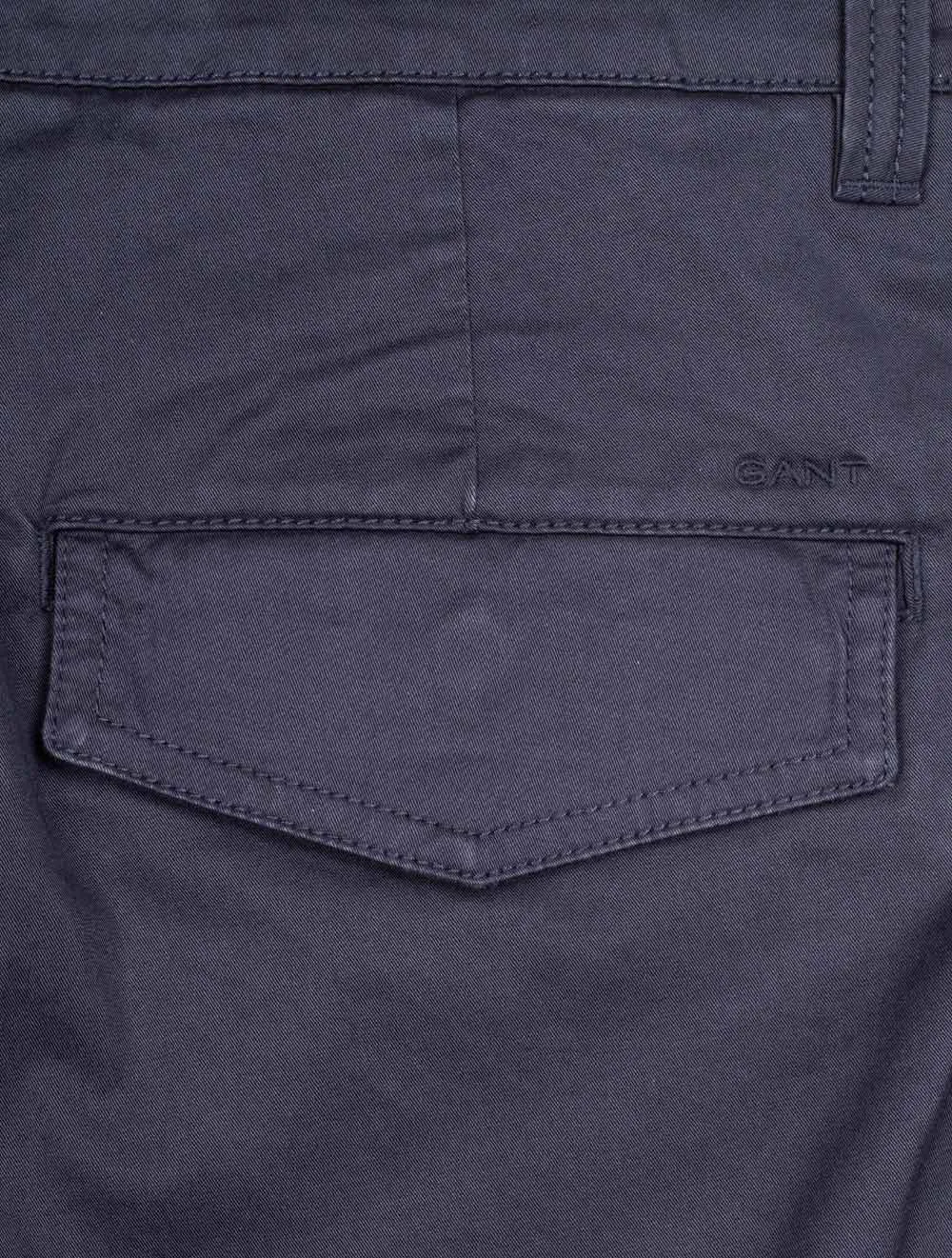 Short Cargo en Sergé Coupe Détendue Marine