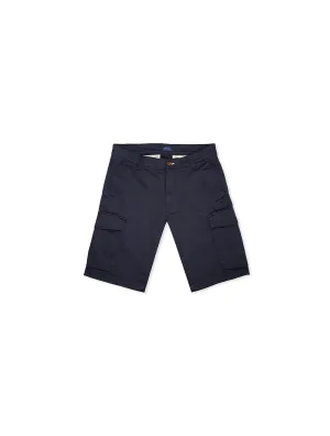 Short Cargo en Sergé Coupe Détendue Marine