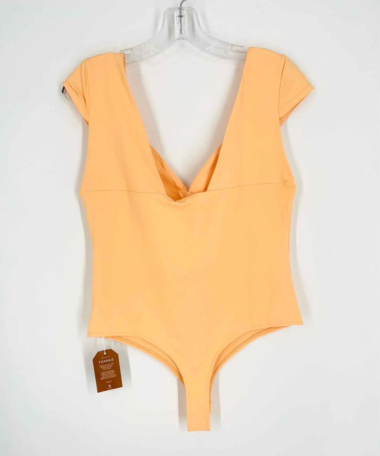Reoria Taille XL Haut à manches courtes couleur pêche NOUVEAU Body