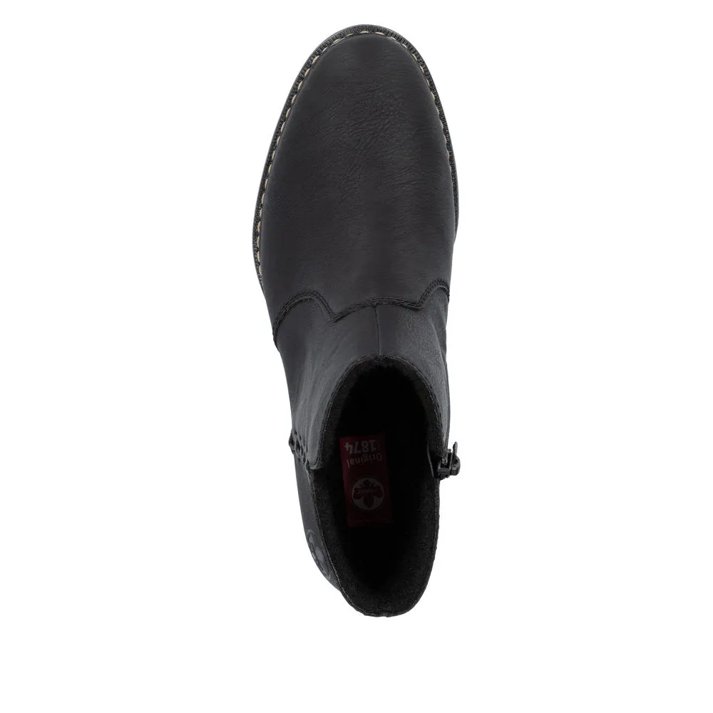 Rieker Shoes 73475-00 Bottines à Fermeture Éclair Noir/Fumée