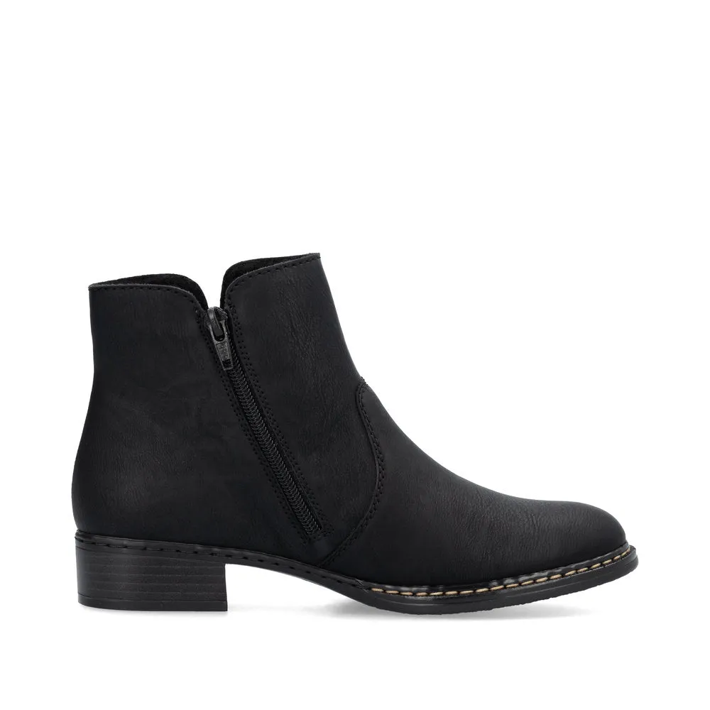 Rieker Shoes 73475-00 Bottines à Fermeture Éclair Noir/Fumée