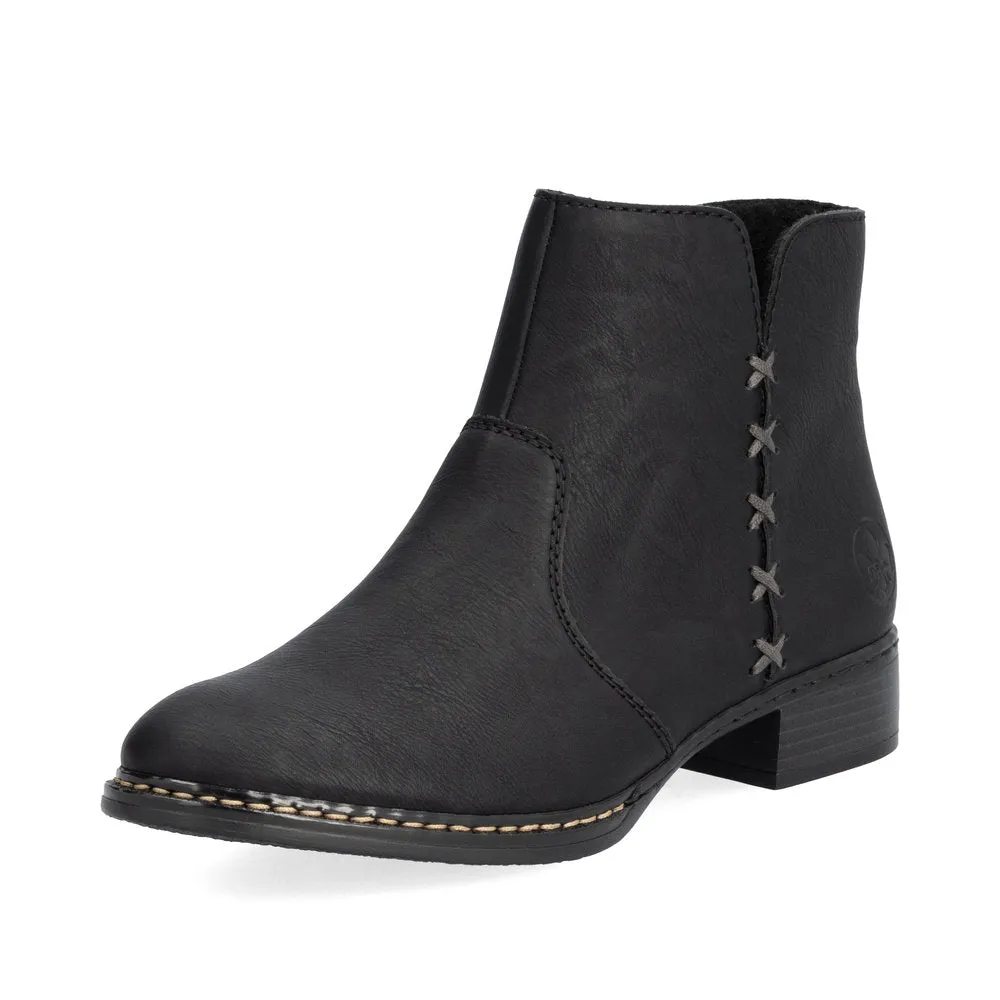 Rieker Shoes 73475-00 Bottines à Fermeture Éclair Noir/Fumée