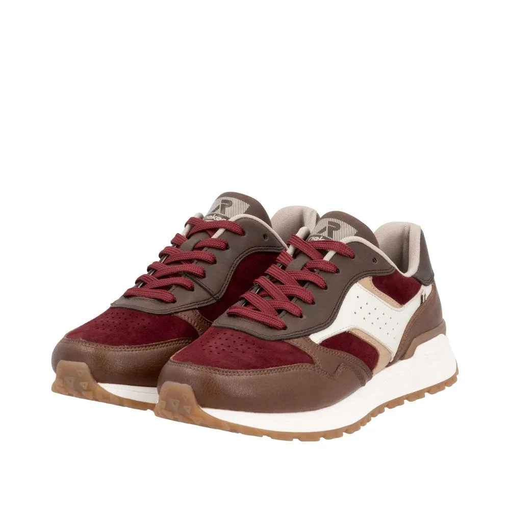 Rieker Chaussures W0607-35 à Lacets Marron/Bordeaux Multicolore
