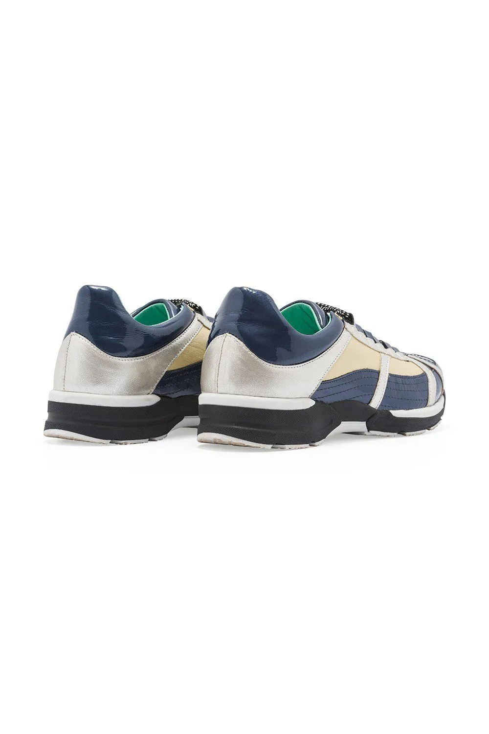 Chaussures de course en cuir bleu