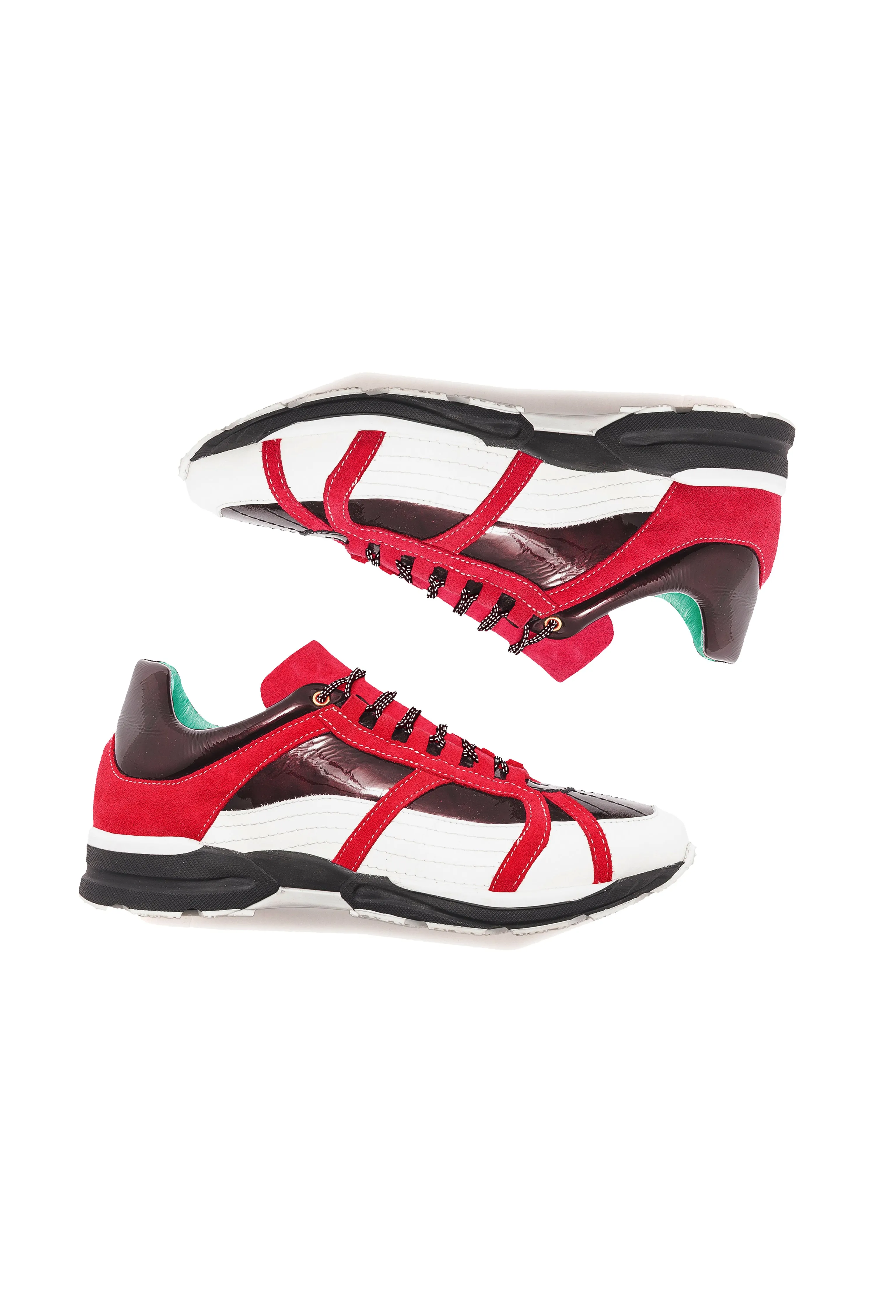 Chaussures de course en cuir fuchsia
