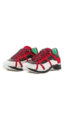 Chaussures de course en cuir fuchsia