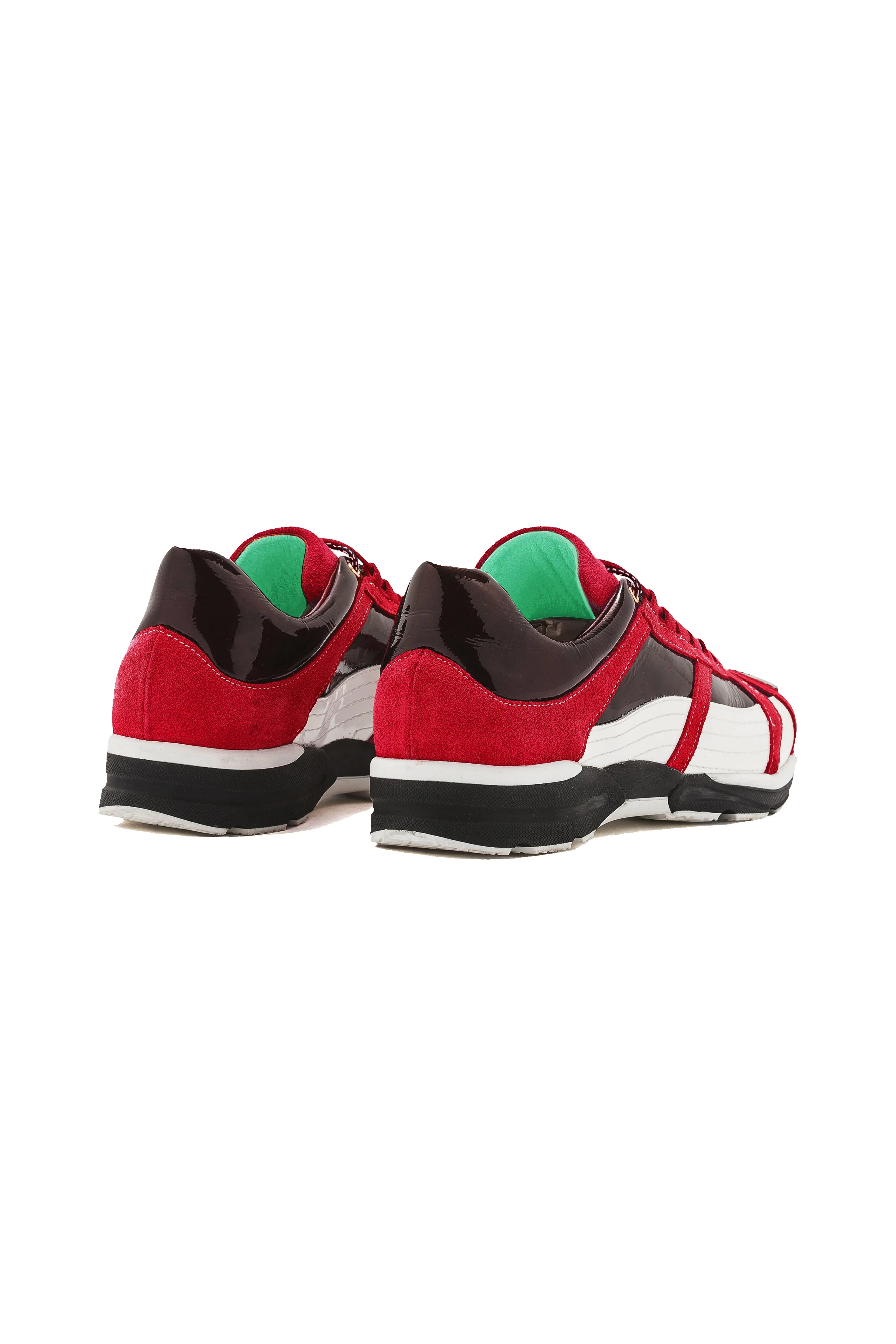 Chaussures de course en cuir fuchsia